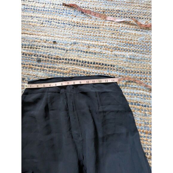 Vtg Cache Black Breakaway Wide Leg Ultra High Rise Pants Size 10 Chiffon Rayon - Picture 6 of 8